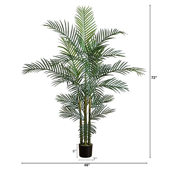 Nearly Natural 6ft. Green Areca Indoor Artificial Tree
