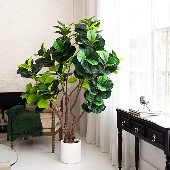 Nearly Natural 6ft. Green Grand Fiddle Leaf Indoor Artificial Tree
