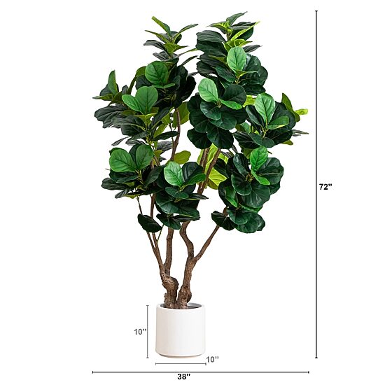 Nearly Natural 6ft. Green Grand Fiddle Leaf Indoor Artificial Tree