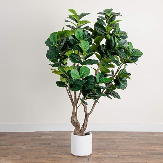 Nearly Natural 6ft. Green Grand Fiddle Leaf Indoor Artificial Tree