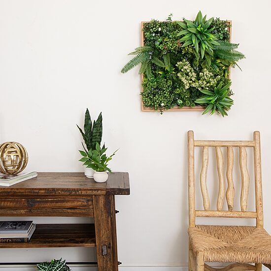 Nearly Natural 20in. X 20in. Green Lighted Queensland Rainforest Wall Panel Artificial Plant