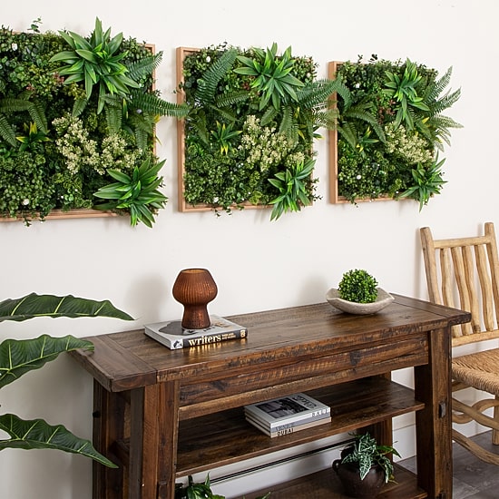 Nearly Natural 20in. X 20in. Green Lighted Queensland Rainforest Wall Panel Artificial Plant