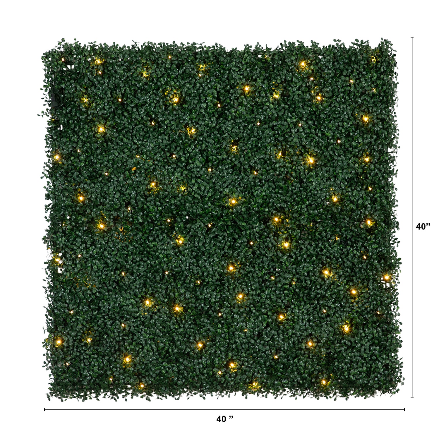 Nearly Natural 40in. X 40in. Green Lighted Boxwood Wall Panel Artificial Plant