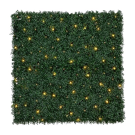 Nearly Natural 40in. X 40in. Green Lighted Boxwood Wall Panel Artificial Plant