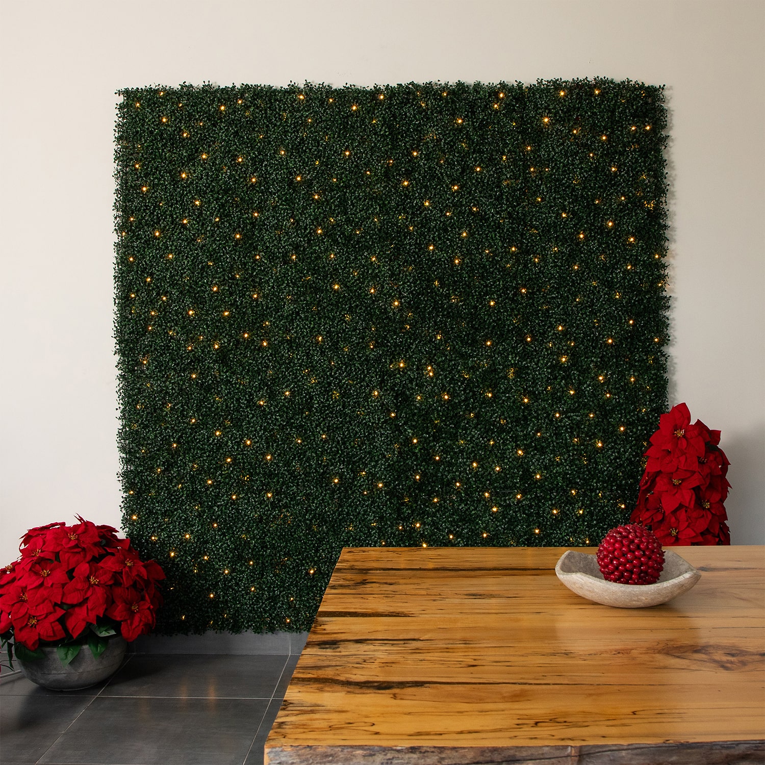 Nearly Natural 40in. X 40in. Green Lighted Boxwood Wall Panel Artificial Plant