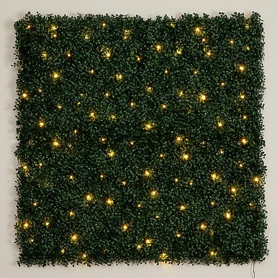 Nearly Natural 40in. X 40in. Green Lighted Boxwood Wall Panel Artificial Plant