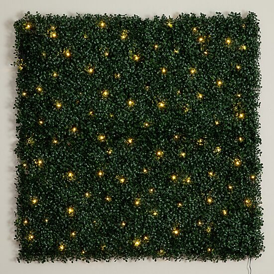 Nearly Natural 40in. X 40in. Green Lighted Boxwood Wall Panel Artificial Plant