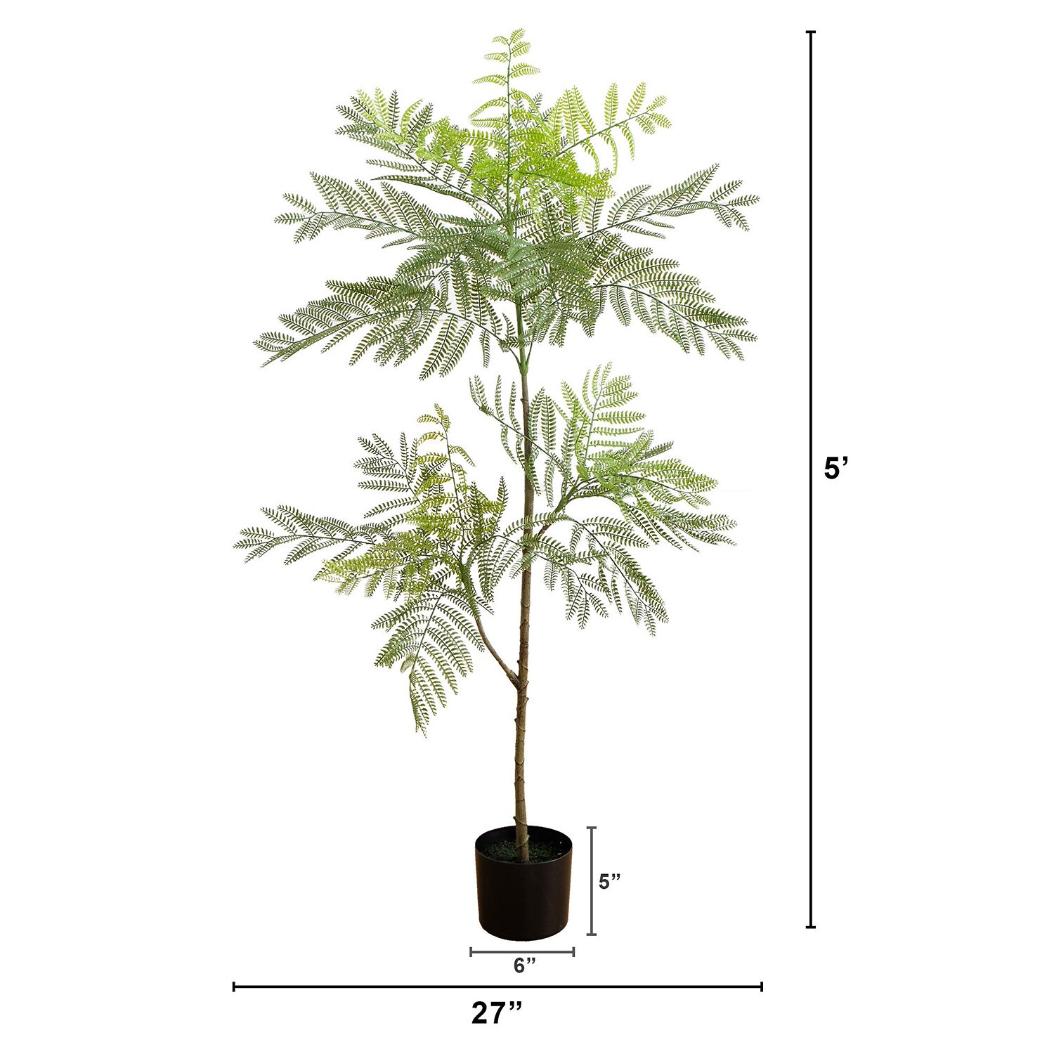 Nearly Natural 5ft. Green Minimalist Jacaranda Artificial Plant