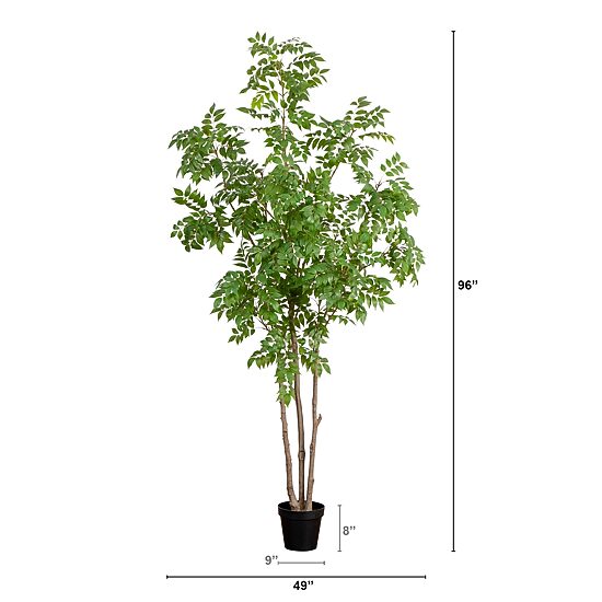 Nearly Natural 8ft. Green Sumac Indoor Artificial Tree