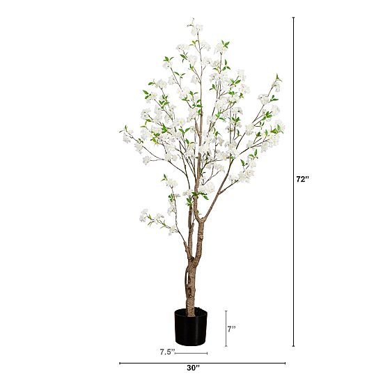 Nearly Natural 6ft. Green Deluxe Cherry Blossom Indoor Artificial Tree