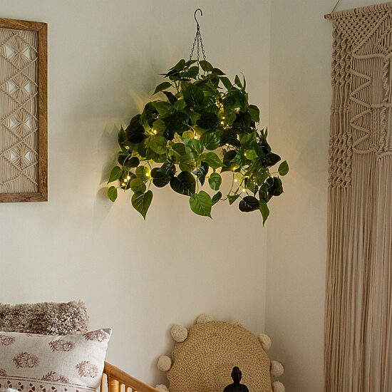 Nearly Natural 24in. Green Lighted Philodendron Artificial Plant
