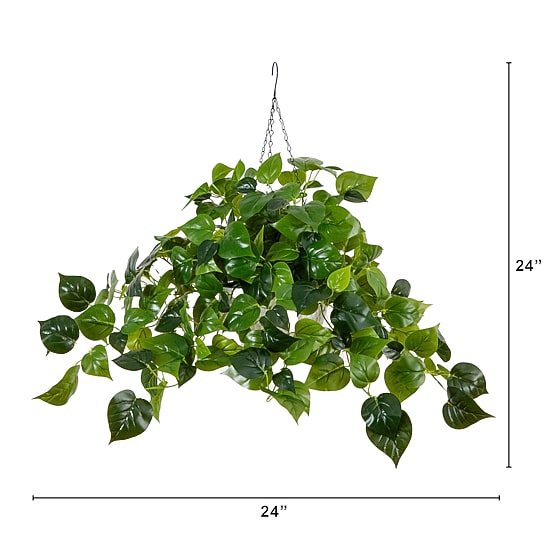 Nearly Natural 24in. Green Lighted Philodendron Artificial Plant