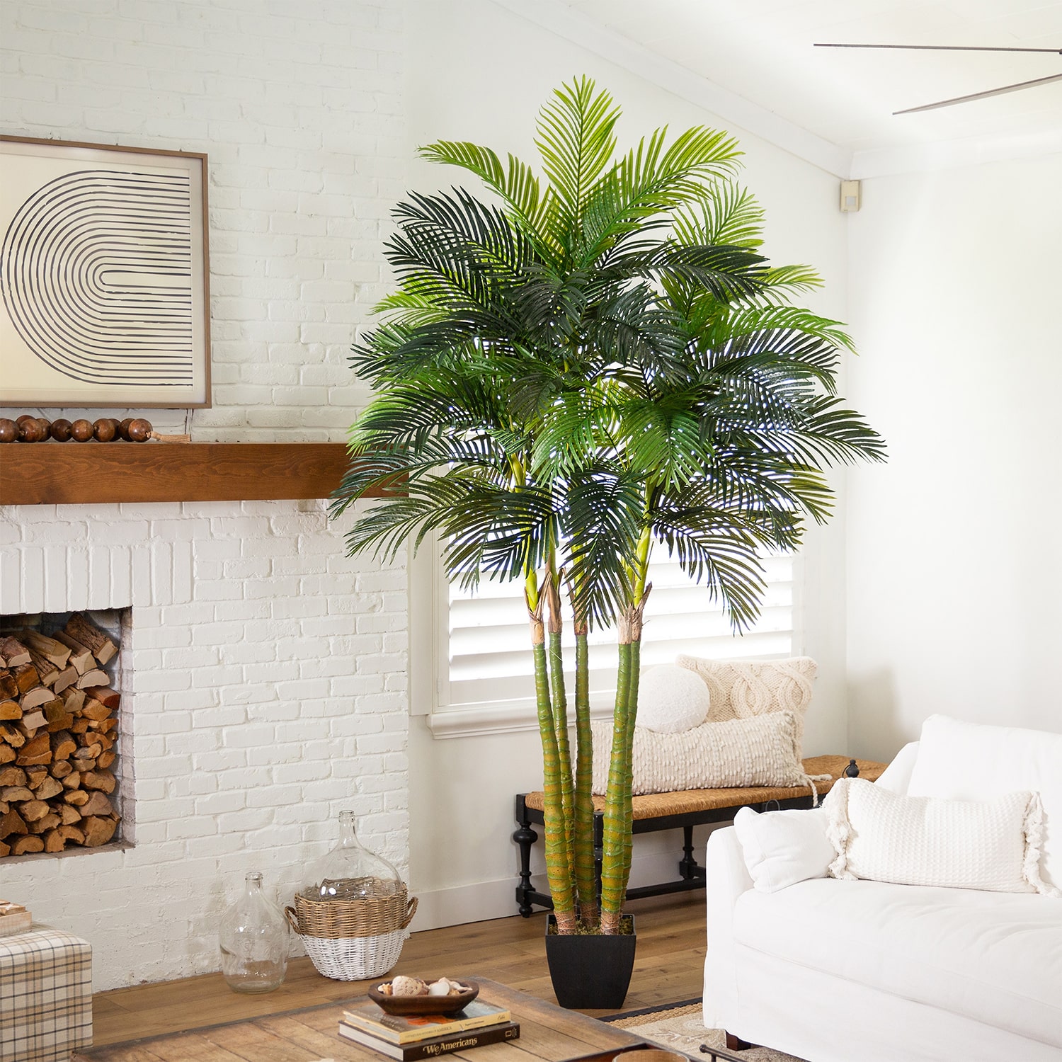 Nearly Natural 9.5ft. Green Areca Palm Indoor Artificial Tree