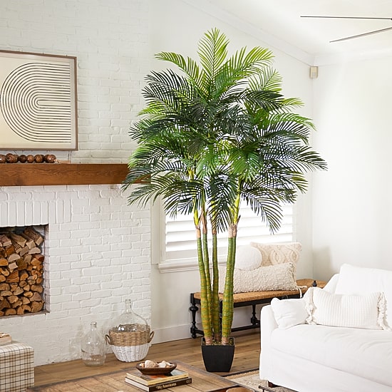 Nearly Natural 9.5ft. Green Areca Palm Indoor Artificial Tree