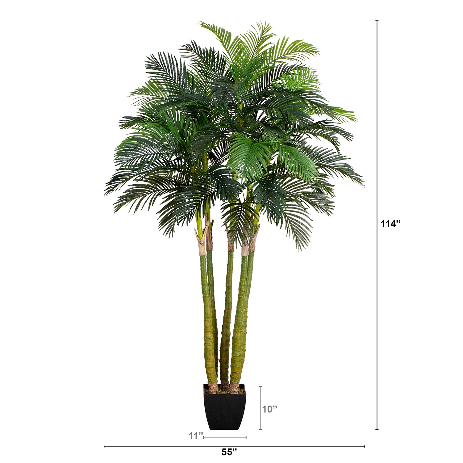 Nearly Natural 9.5ft. Green Areca Palm Indoor Artificial Tree