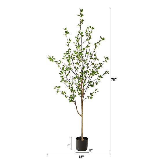 Nearly Natural 6.5ft. Green Citrus Indoor Artificial Tree