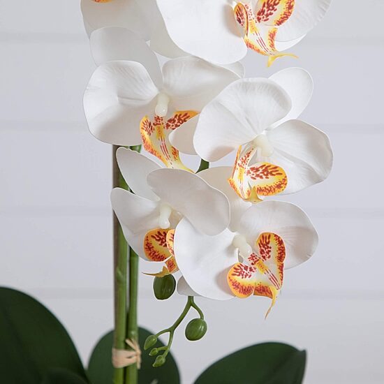 Nearly Natural 27in White Triple Orchid Floral Arrangement