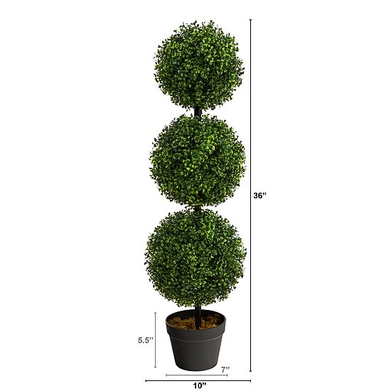 Nearly Natural 3ft. Green Boxwood Topiary