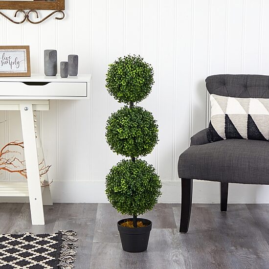 Nearly Natural 3ft. Green Boxwood Topiary