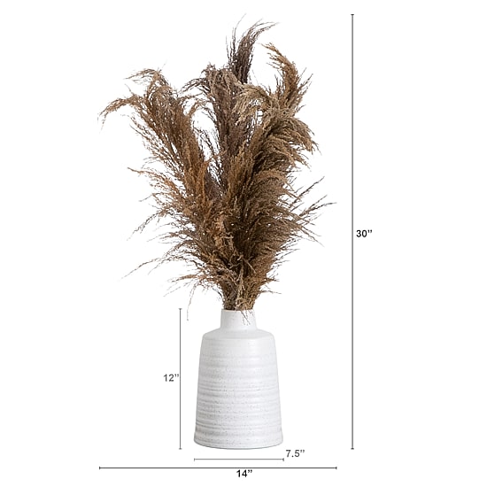 Nearly Natural 30in. Brown Dried Natural Pampas Floral Arrangement