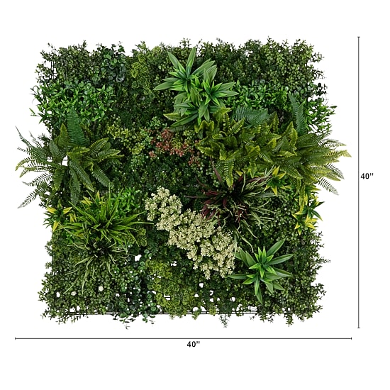 Nearly Natural 40in. X 40in. Green Amazon Rainforest Wall Panel Artificial Plant