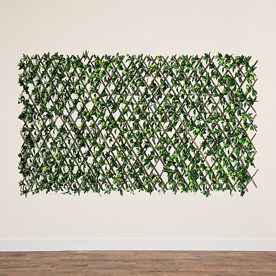 Nearly Natural 40in X 80in. Green Gardenia Expandable Privacy Fence Screen Artificial Plant
