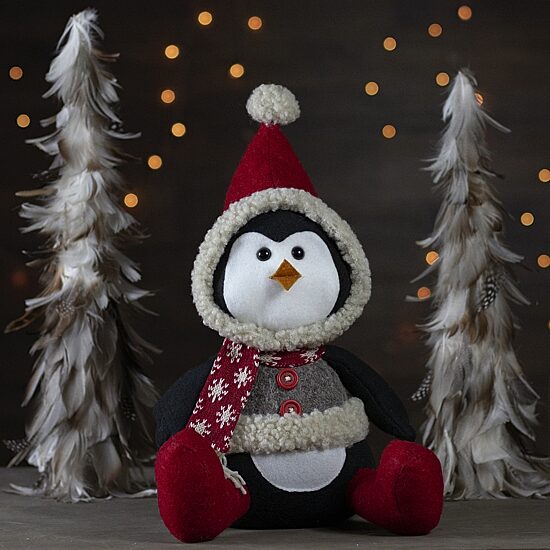 Northlight 15" Sitting Winter Penguin Christmas Figurine