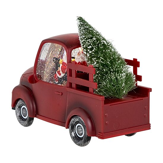Northlight 9" Led Lighted Santa In Retro Truck With Tree Christmas Snow Globe