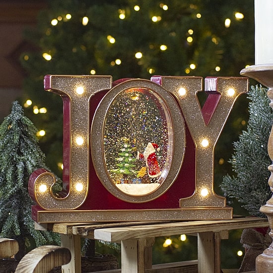 Northlight 11" Led Lighted Joy Glitter Christmas Snow Globe
