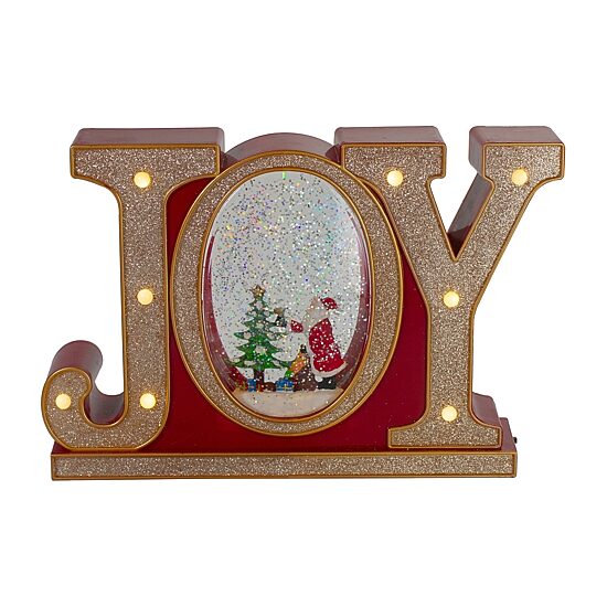 Northlight 11" Led Lighted Joy Glitter Christmas Snow Globe