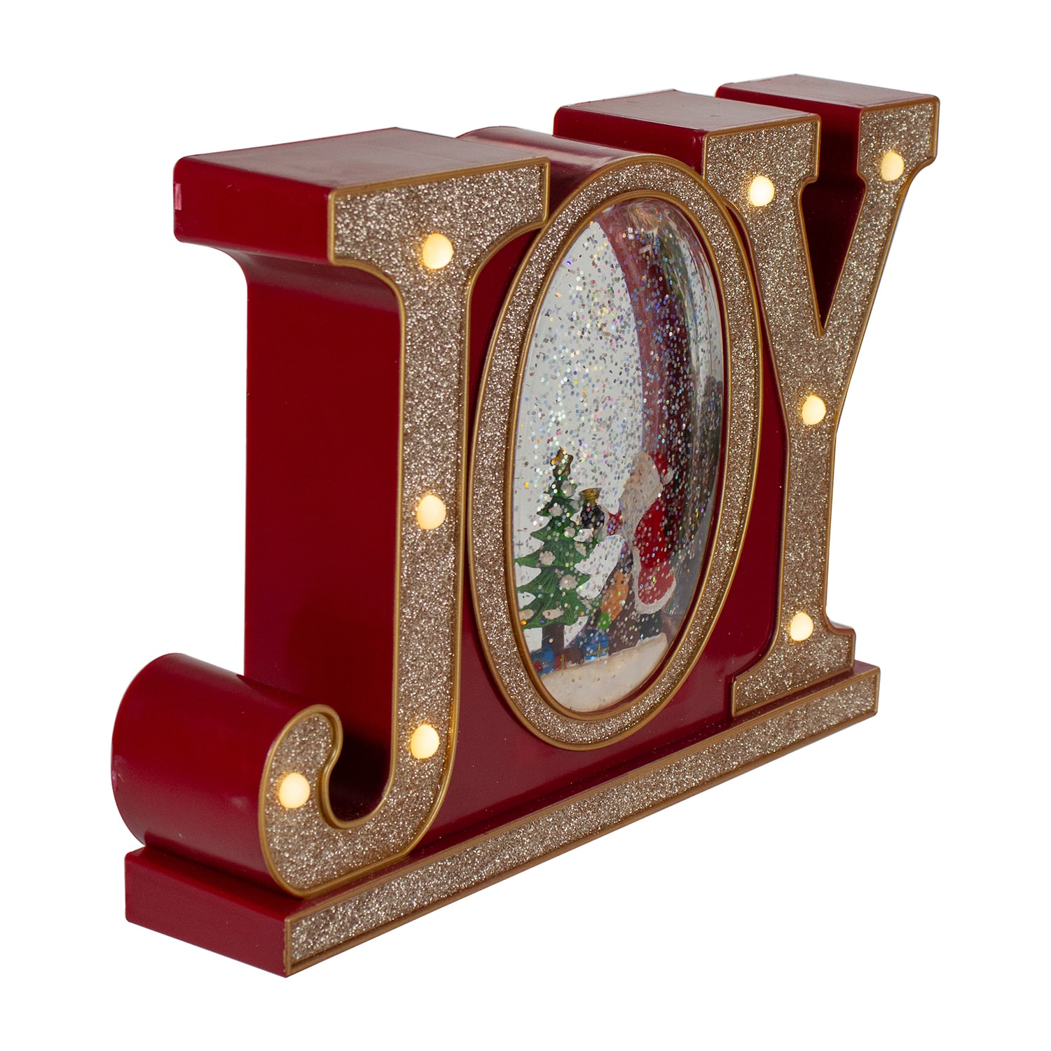 Northlight 11" Led Lighted Joy Glitter Christmas Snow Globe