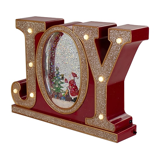 Northlight 11" Led Lighted Joy Glitter Christmas Snow Globe
