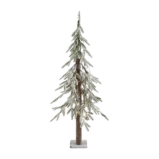 Northlight 4ft Prelit Alpine Flocked Artificial Clear Led Lights 4 Foot Pine Christmas Tree
