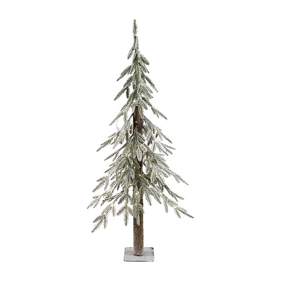 Northlight 4ft Prelit Alpine Flocked Artificial Clear Led Lights 4 Foot Pine Christmas Tree
