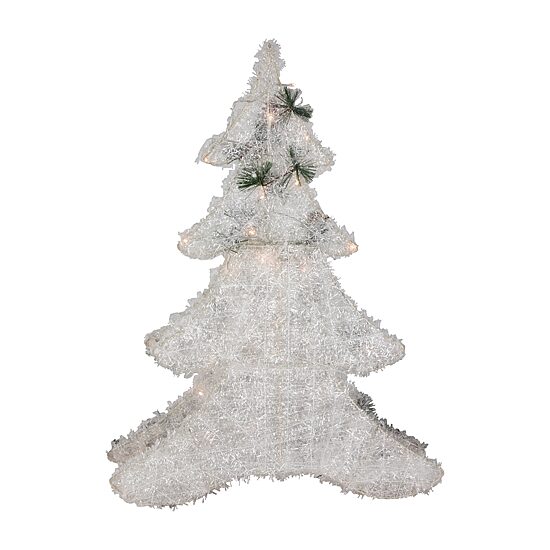 Northlight 28" Led Lighted 2d Tinsel And Pine 2 Foot Pine Christmas Tree