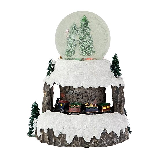 Northlight 9" Led Lighted Animated And Musical Snowman And Train Christmas Snow Globe