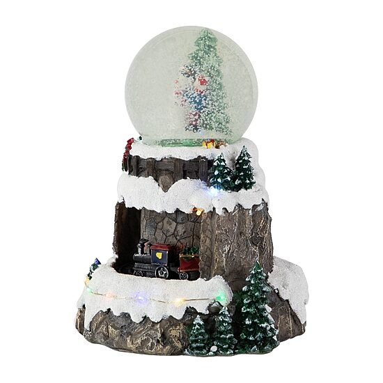 Northlight 9" Led Lighted Animated And Musical Snowman And Train Christmas Snow Globe