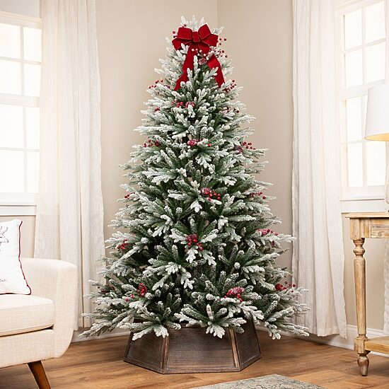 Northlight 7ft Flocked Grove Fir Full 6 1/2 Foot Flocked Pine Christmas Tree