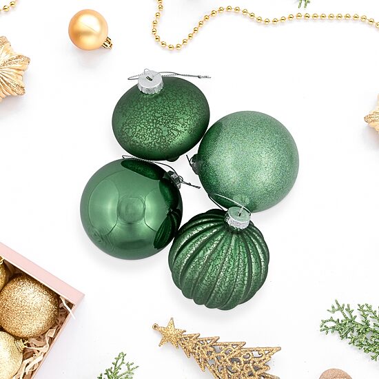 Northlight 3" Finish Glass Ball And Onion 9ct Christmas Ornament