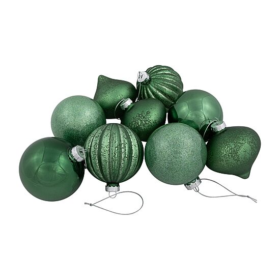 Northlight 3" Finish Glass Ball And Onion 9ct Christmas Ornament