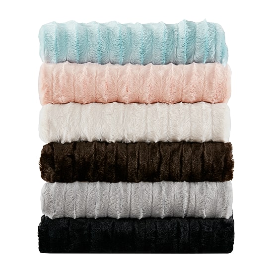 Madison Park York Long Faux-Fur Throw