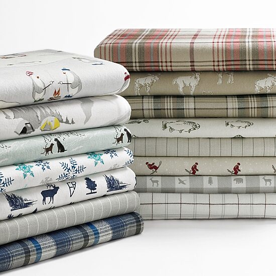 Eddie Bauer® Montlake Easy Care Flannel Sheet Set