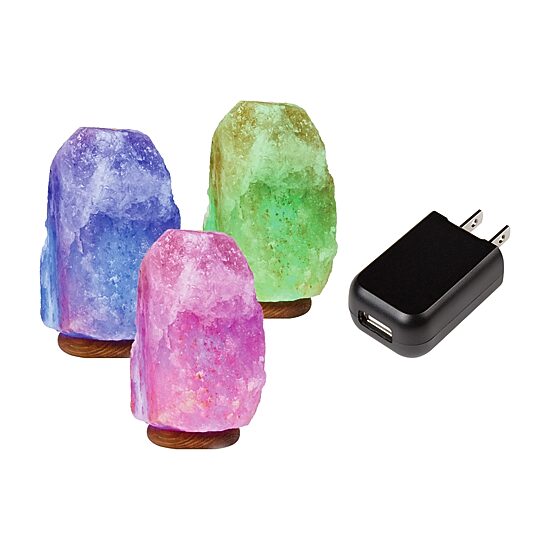 Sharper Image Salt Lamp Color Changing Lighted Tabletop Decor