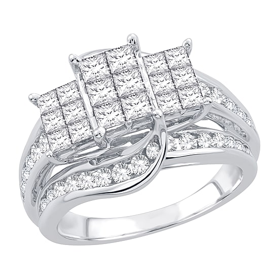 Womens 2 CT. T.W. Natural White Diamond 10K Gold Engagement Ring