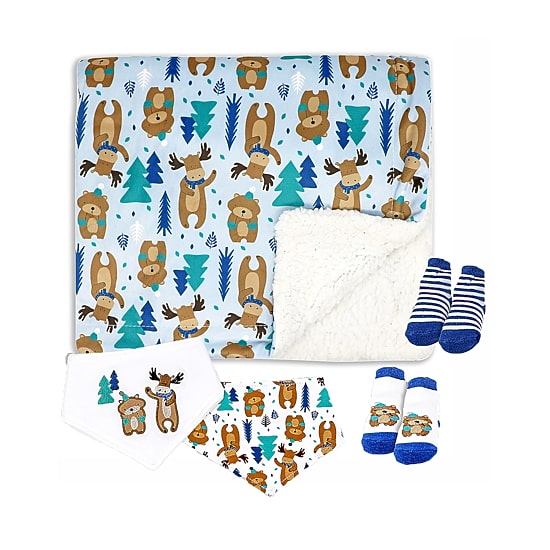 3 Stories Trading Company Baby Boys And Girls 5 Piece Blanket Set