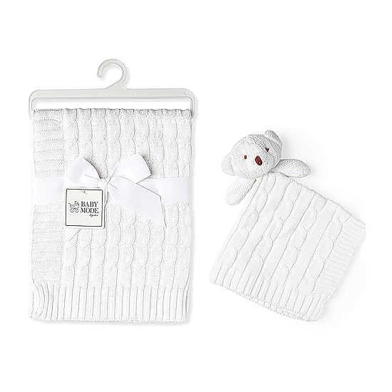 3 Stories Trading Company Baby Cable Knit Gift Set 2-pc. Baby Blanket