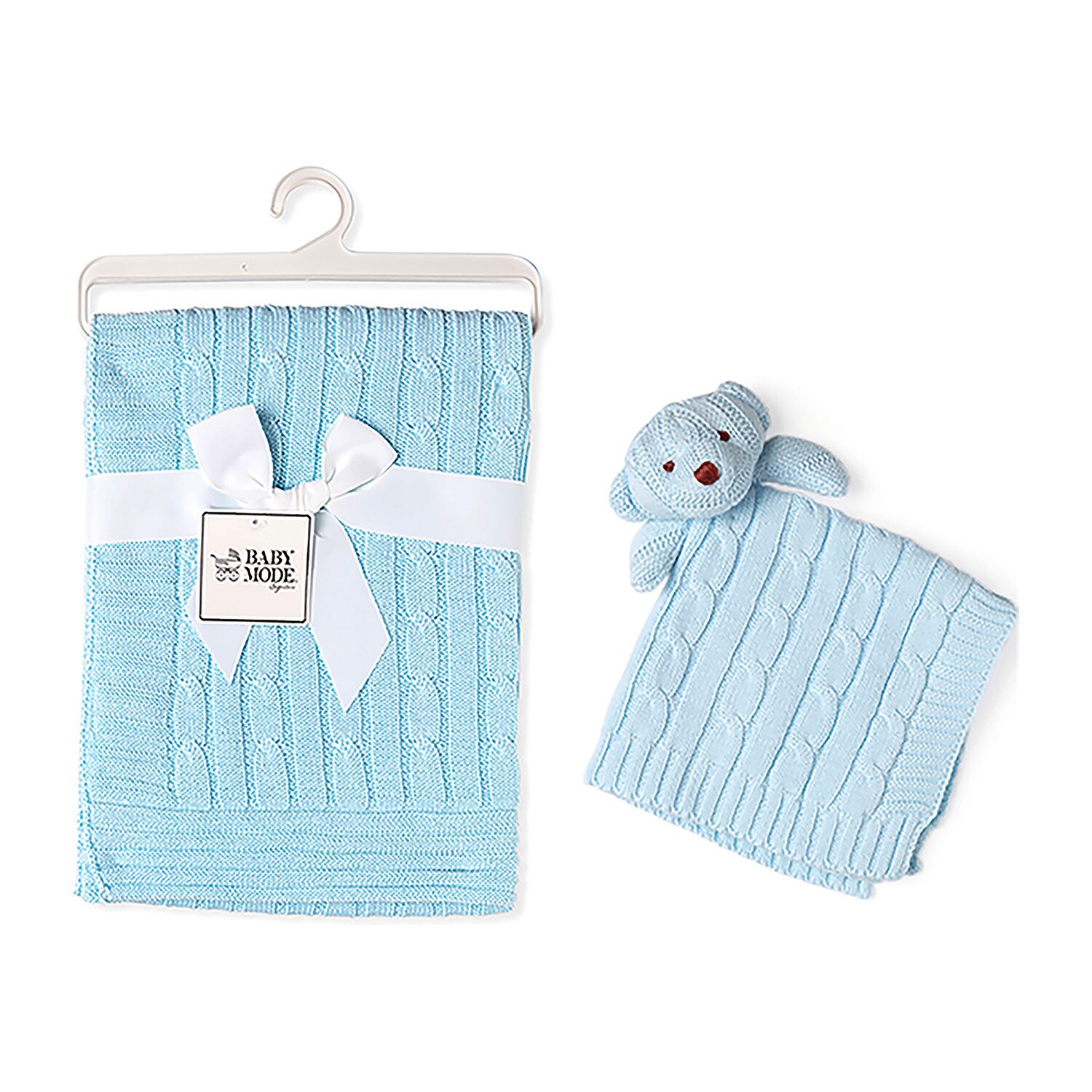 3 Stories Trading Company Baby Cable Knit Gift Set 2-pc. Blanket