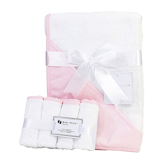 3 Stories Trading Company Baby Hooded Bath Towel With 4 Wash Cloths 5-pc