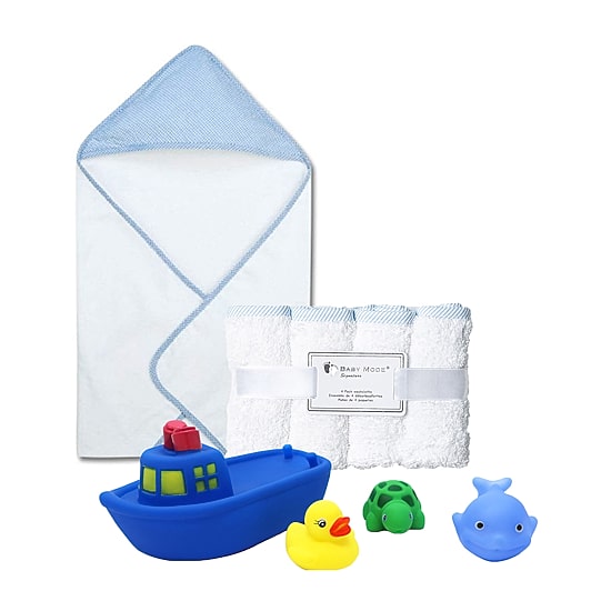 3 Stories Trading Company Baby Bath Towel And Washcloths With Bath Toys 9-pc.