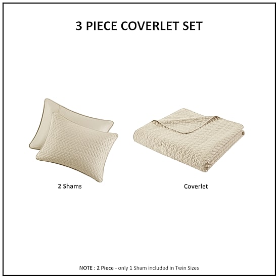 Madison Park Velvet Touch 3-pc. Coverlet Set